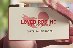 Im Animationsfilm "Lovebirds" soll Turteltaube Roger dem schüchternen Moritz dabei helfen, seine Traumfrau anzusprechen. (Foto: Projektteam)