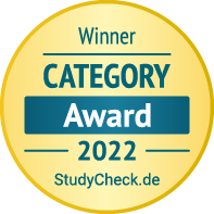 Logo Auszeichnung Winner Category Award 2022 studycheck.de