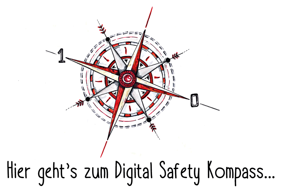 Roter Digital Safety Kompass