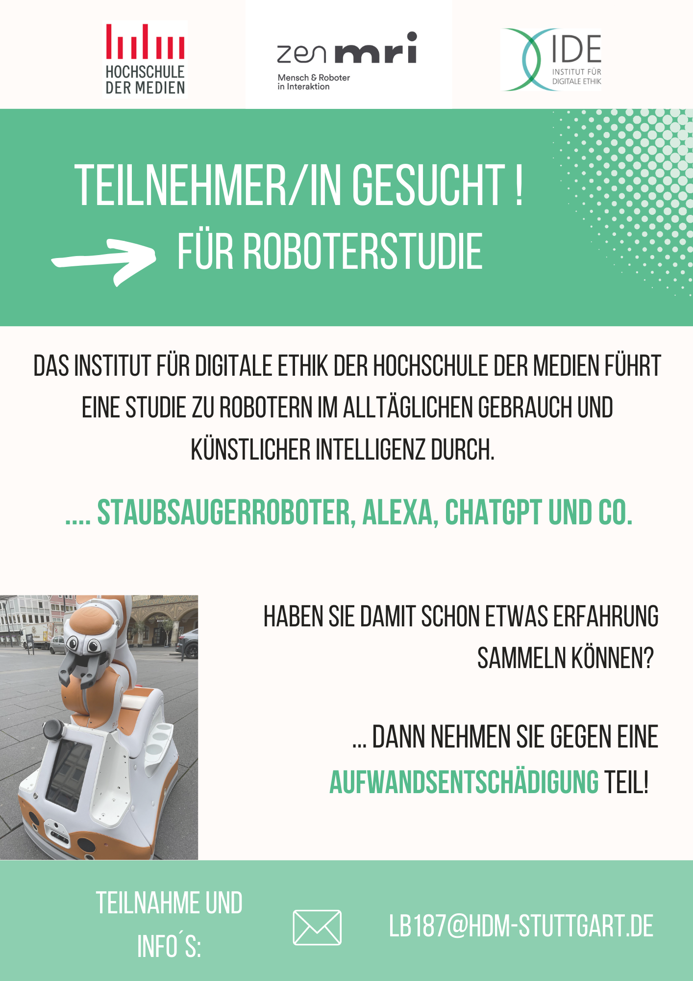 Plakat Studienteilnehmer gesucht ZEN-MRI