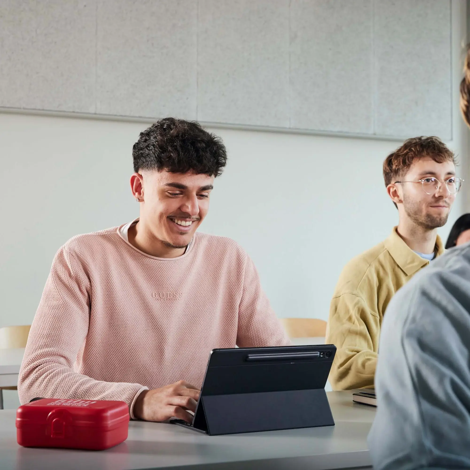 Students attending a lecture.