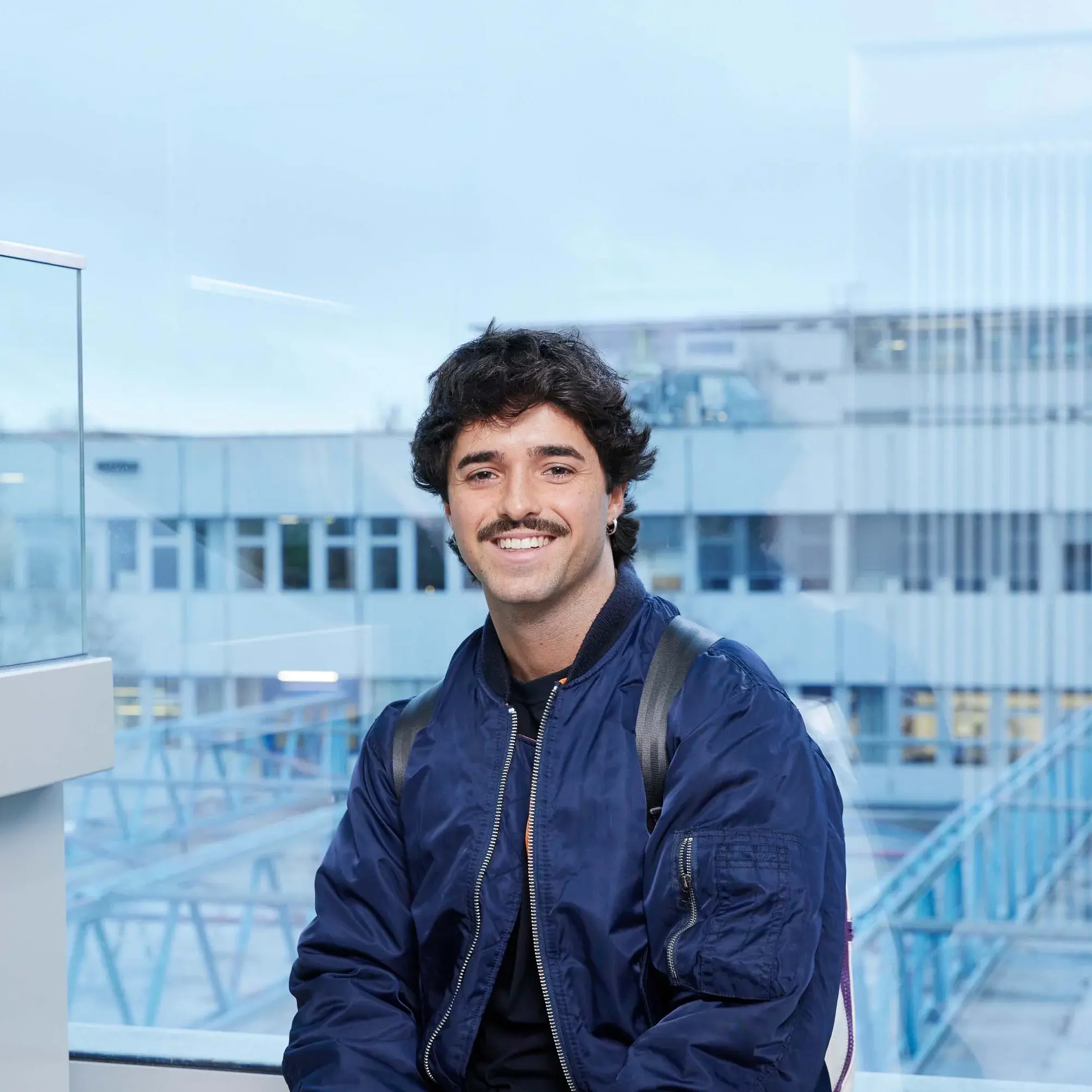 A smiling student.