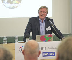 »Markenführung nach dem DIO-Prinzip« lautete das Thema der Keynote von Michael Fleissner, Geschäftsführer des Kosmos Verlags (Fotos: ek045/sk213)