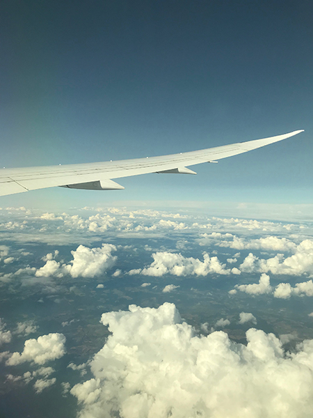 Über den Wolken auf dem Weg nach Toronto.