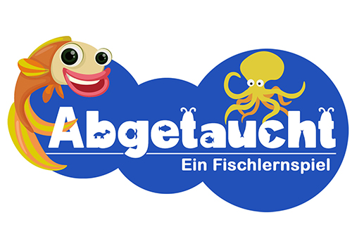 Das Logo des Spiels &#8222;Abgetaucht - ein Fischlernspiel&#8220;