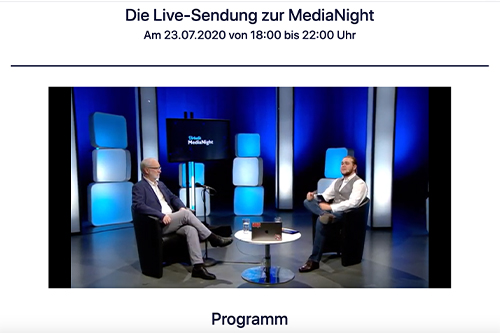 Ausschnitt aus dem Livestream der virtuellen MediaNight 