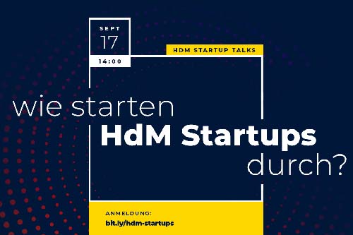 Am 17. September 2021 sprechen drei HdM-Gründerteams über ihre Start-ups