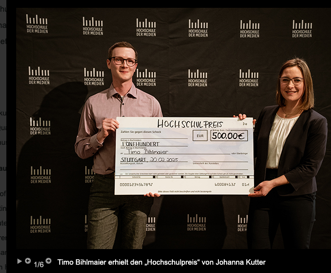 zur News Hochschulpreis für IW-Absolvent Timo Bihlmaier