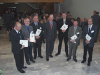 Die Preisträger mit Minister Frankenberg