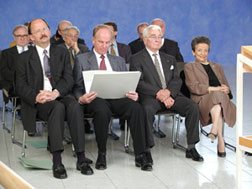Ministerialdirektor Fröhlich, HdM-Rektor Schlegel, Adolf und Amelei Döpfert (v.l.)