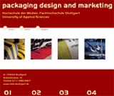 Website des Master-Studiengangs "Packaging Design and Marketing"