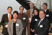 Dr. Kolja Rudzio, Michael Prellberg, Janko Tietz, Dr. Anton Notz (oben, v.l.) Prof. Dr. Petra Grimm, Gabriele Fischer, Prof. Dr. Wilfried Mödinger (unten, v.l.)<br><i>Foto: Ellen Brüx</i>