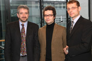 Prof. Dr. Gunter Hübner, Denis Erath, Tim Jennerjahn (v.l.) (Foto: HdM Stuttgart)