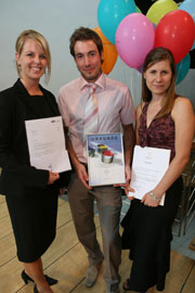 Die Preisträger: Eva Marie Samtner, Timo Kehrer, Andrea Lutz (von links)