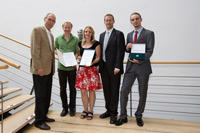 Dr. Norbert Gangl, Jan Petersen, Kristina Türk, Prof. Dr. Alexander W. Roos und Michael Krebes (v.l., Foto: Sven Cichowicz)