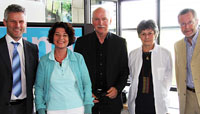 Die Jury: Prof. Stephan Ferdinand, Prof. Dr. Petra Grimm, Dr. Wieland Backes, Prof. Uta Kutter, Ralph Martin (von links)