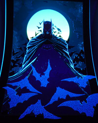 Das Batman-Poster unter Schwarzlicht