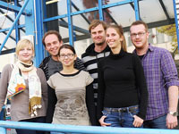Das Final-Team der HdM: Larissa Walz, Lukas Klingel, Melissa Brosig und Manuel Fink (von links, Foto: Petra Rösch) 