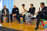 In allen Panels disktutierten Digital Natives mit, hier Daniel Lantelme und Falk Ebert (Mitte)