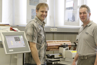 Matthias Galus, HdM, mit Kurt Conrad, Hell Gravure Systems (rechts)