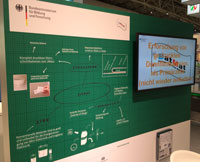 Infotafel am Stand auf der Hannover-Messe. Bild: Dr. Martin Krebs, VARTA