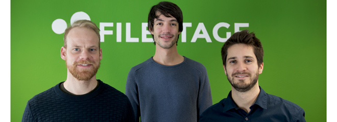 Die Gründer Simon Kontschak, Maël Frize und Niklas Dorn (von links), Bild: Filestage