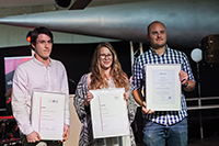 Marcel Schlegel, Sonja Heyen und Johannes Hauser erhielten Preis (von links)