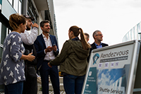 An der HdM konnte ein autonom fahrender Shuttle getestet werden (Foto: HdM Stuttgart) An der HdM konnte ein autonom fahrender Shuttle getestet werden (Foto: HdM Stuttgart)