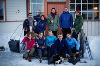 Family Virkkunen and the international film crew.