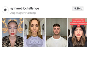 Eine weitere beliebte Internet-Challenge auf TikTok momentan: die Symmetric-Challenge. © TikTok