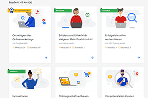 Verschiedene Online-Kurse der Google Zukunftswerkstatt © Google