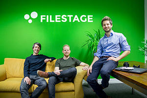 Die Gründer von Filestage Maël Frize, Simon Kontschak und Niklas Dorn (von links), Bild: Filestage 