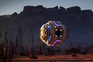 Die Produktion "Exodus" über eine Drohne, die auf einen Wüstenplaneten geschickt wurde, entstand im Wintersemester 2020/2021 an der HdM (Foto: Projektteam)