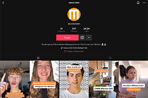 Mittlerweile verzeichnet der TikTok-Kanal @omm.hdm mehr als 500 Follower. | © Tik-Tok-Kanal @omm.hdm