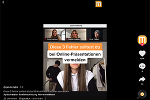 Mit diesem Video erreichten die Studierenden knapp 180.000 Aufrufe. | © Tik-Tok-Kanal @omm.hdm