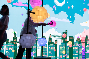 “Bubble Mania” ist ein interaktiver Erlebnisraum im Stil eines Arcade-Games (Foto: Studioproduktion Eventmedia)