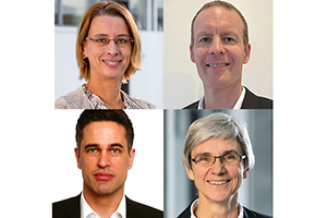 Prof. Dr. Sarah Spitzer, Prof. Dr. Hendrik Meth (oben), Prof. Dr. David Klotz und Prof. Dr. Bettina Schwarzer (unten) - Zur Detailansicht