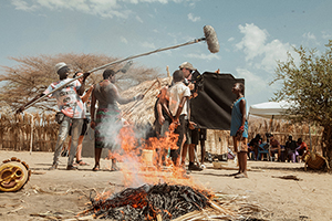 Simon Erupe, Benson Ochungo, Joel Liwan, Klaus Kneist, Michelle Lemuya bei der Produktion (Foto: Thabit Radju)
