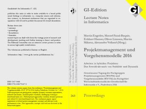 GI LNI Band 263: Projektmanagement und Vorgehensmodelle 2016. Arbeiten in hybriden Projekten