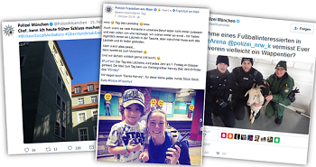 Nicht immer ist die polizeiliche Social-Media-Kommunikation so locker. Manche Bürger treten im Netz sehr provokant, aggressiv oder einfach nur rätselhaft auf - eine echte Herausforderung für angemessene Repliken. (Collage: Tobias Schleifer/HdM) Nicht immer ist die polizeiliche Social-Media-Kommunikation so locker. Manche Bürger treten im Netz sehr provokant, aggressiv oder einfach nur rätselhaft auf - eine echte Herausforderung für angemessene Repliken. (Collage: Tobias Schleifer/HdM)