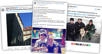 Nicht immer ist die polizeiliche Social-Media-Kommunikation so locker. Manche Bürger treten im Netz sehr provokant, aggressiv oder einfach nur rätselhaft auf - eine echte Herausforderung für angemessene Repliken. (Collage: Tobias Schleifer/HdM)