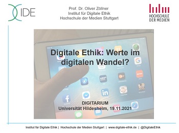 Oliver Zöllners Vortrag an der Universität Hildesheim nahm Werte in der digitalen Welt in den Fokus.