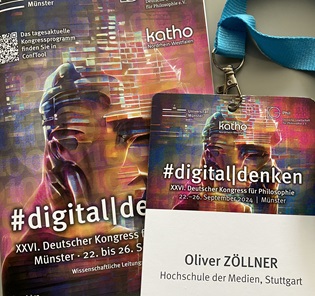 Oliver Zöllner hielt einen Impulsvortrag auf dem XXVI. Deutschen Kongress für Philosophie in Münster (Foto: Oliver Zöllner). Oliver Zöllner hielt einen Impulsvortrag auf dem XXVI. Deutschen Kongress für Philosophie in Münster (Foto: Oliver Zöllner).
