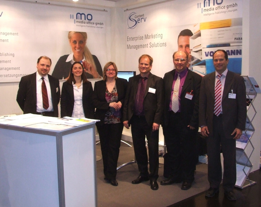 v.l.n.r: Raphael Schröder, media office, Patricia Kastner, Contentserv, Petra Kiermeier, Contentserv, Gerhard Hipp, media office, H.-J. Altes, FDI, Prof. Thaler, HdM.